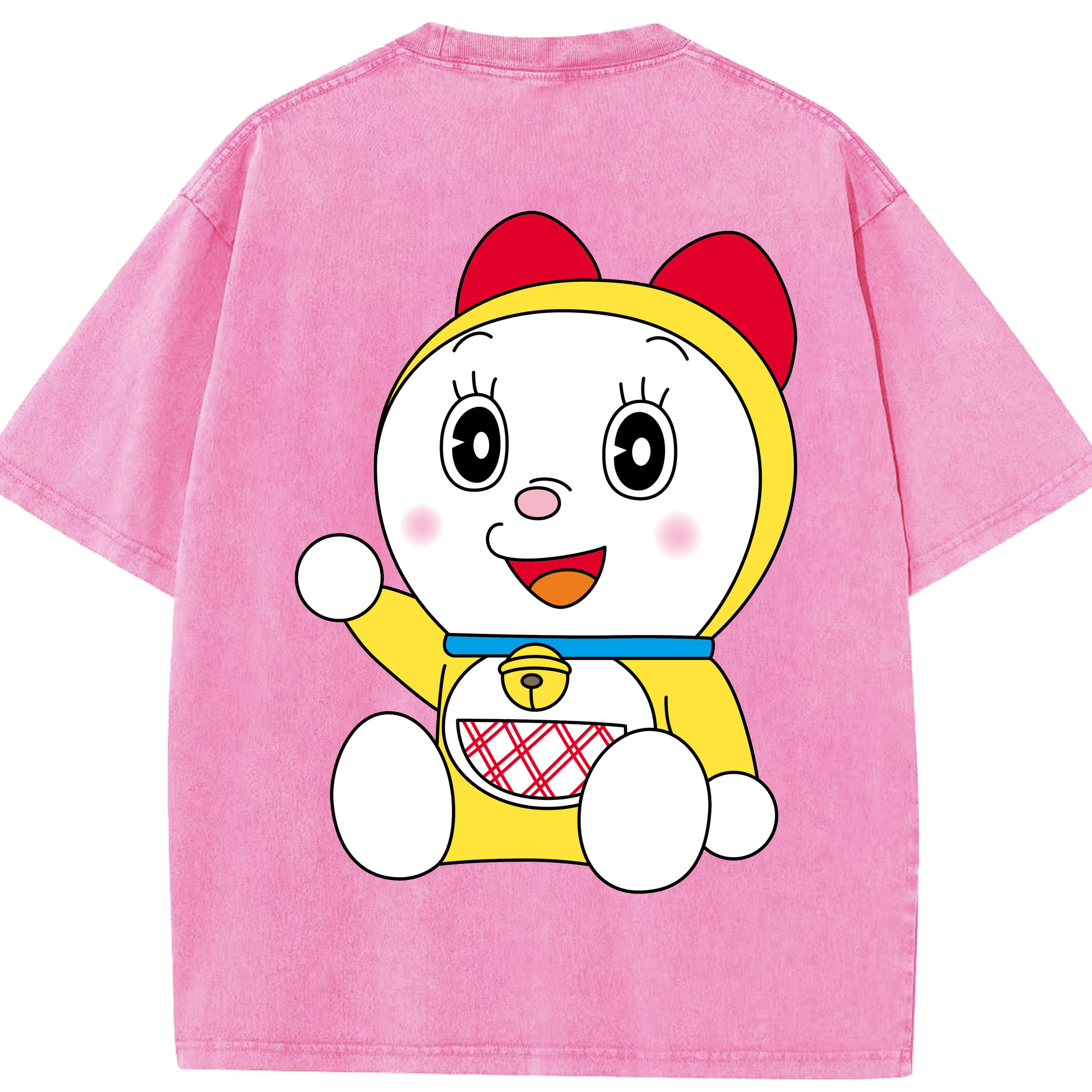 （画像用） ドラえもん ドラミ Doraemon Dorami 綿100% ヴィンテージ風 半袖Tシャツ（背面プリント）
